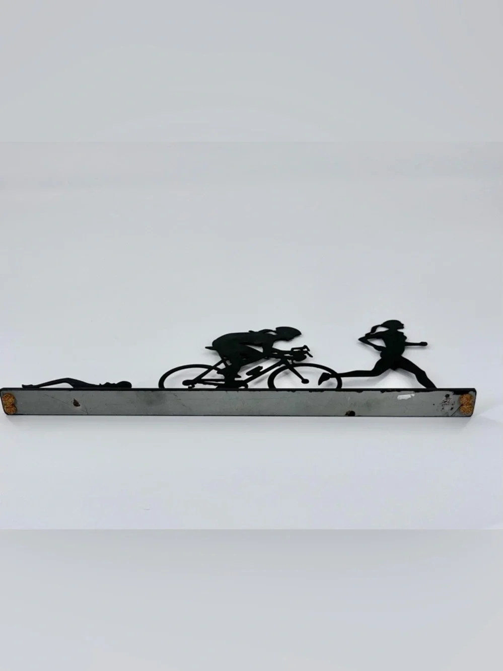 Triathlete Metal Art Sculpture | Runner Cyclist Decor | Gift Idea - Picture 5 of 8